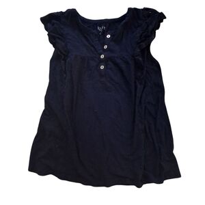 LOFT Womens Navy Blouse with Button Accents